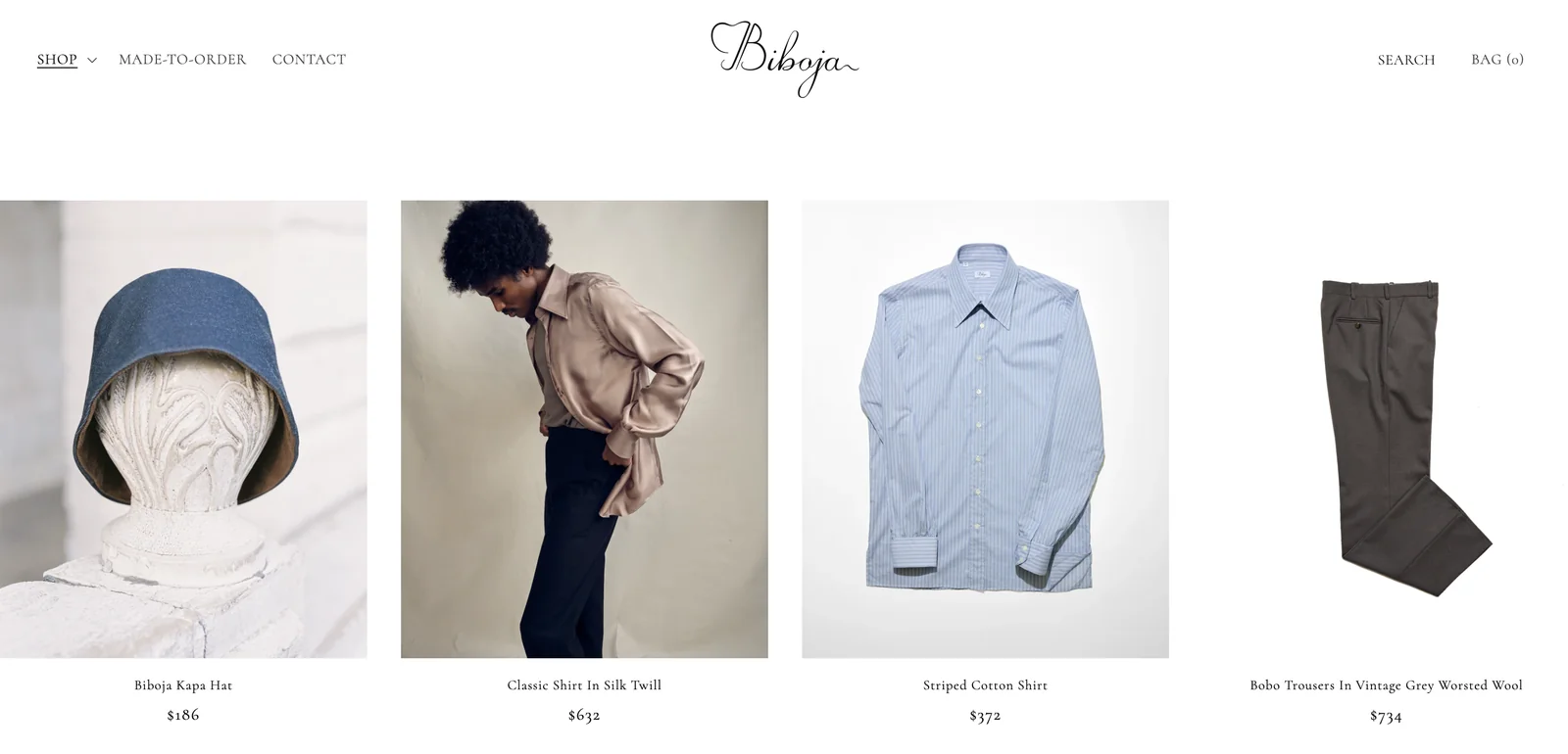 Biboja menswear brand identity